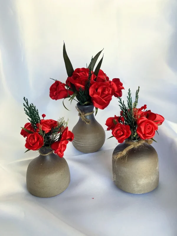 Handmade Rose Vase Arrangement